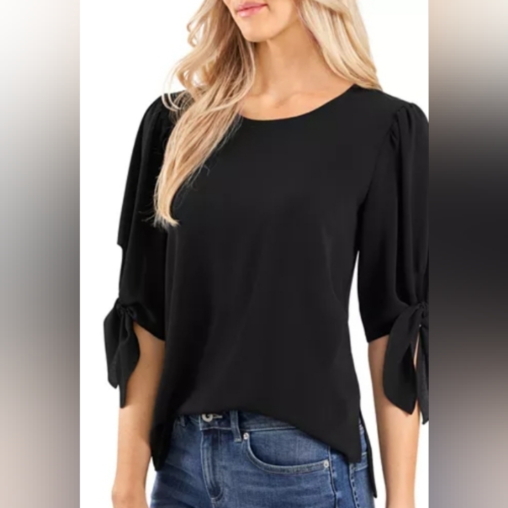 CeCe Tie Sleeve Top NWT